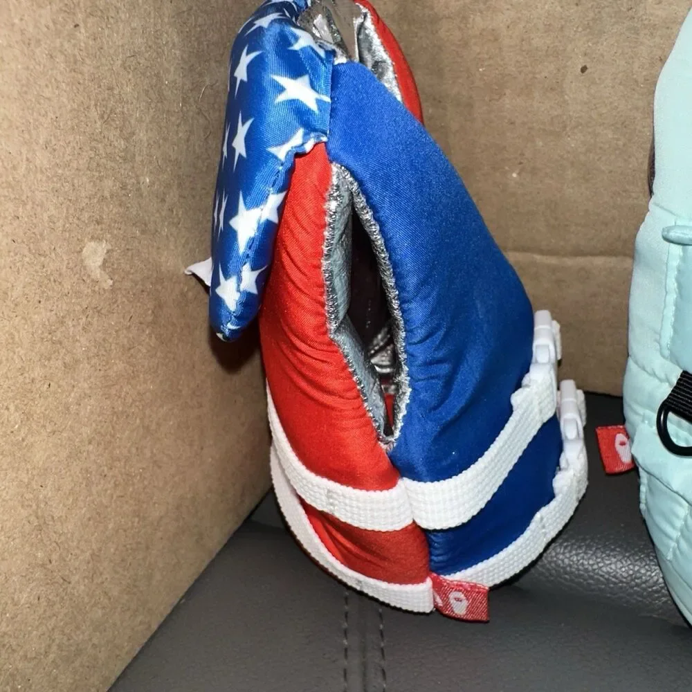 2 Puffin Adventurer Vest Insulated Drink Holder Coozie Koozie Mint & Liberty USA